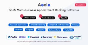 Aoxio v2.2 – SaaS Multi-Business Service Booking Software