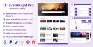 EventRight Pro v2.0.0 – Ticket Sales and Event Booking & Management System with Website & Web Panels (SaaS)