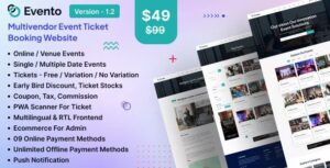 Evento v2.0 – Multivendor Event Ticket Booking Website