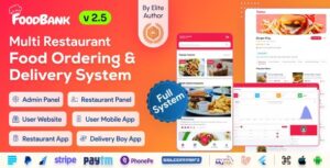 Food/Restaurant : FoodBank Multi Restaurant v2.9 – Food Delivery App | Restaurant App with Admin & Restaurant Panel