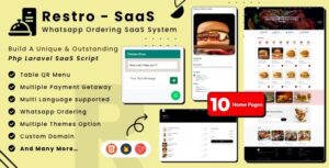 Food/Restaurant : Restro SaaS v3.7 – Multi Restaurant Online WhatsApp Food Ordering System SaaS