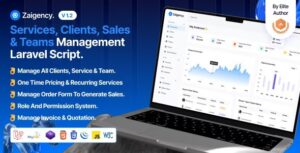 Zaigency v1.2 – Services, Clients, Sales & Teams Management Laravel Script