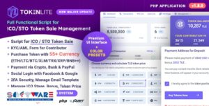 TokenLite v1.8.0 - ICO / STO Token Sale Management Dashboard - ICO Admin Script